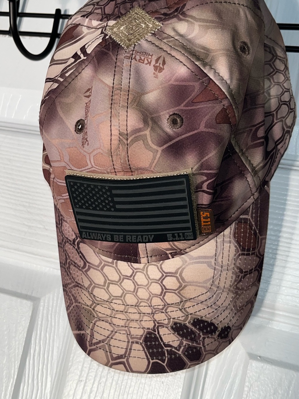 5.11 Tactical Kryptek Highlander Hat American Flag Removable Patch Adjustable